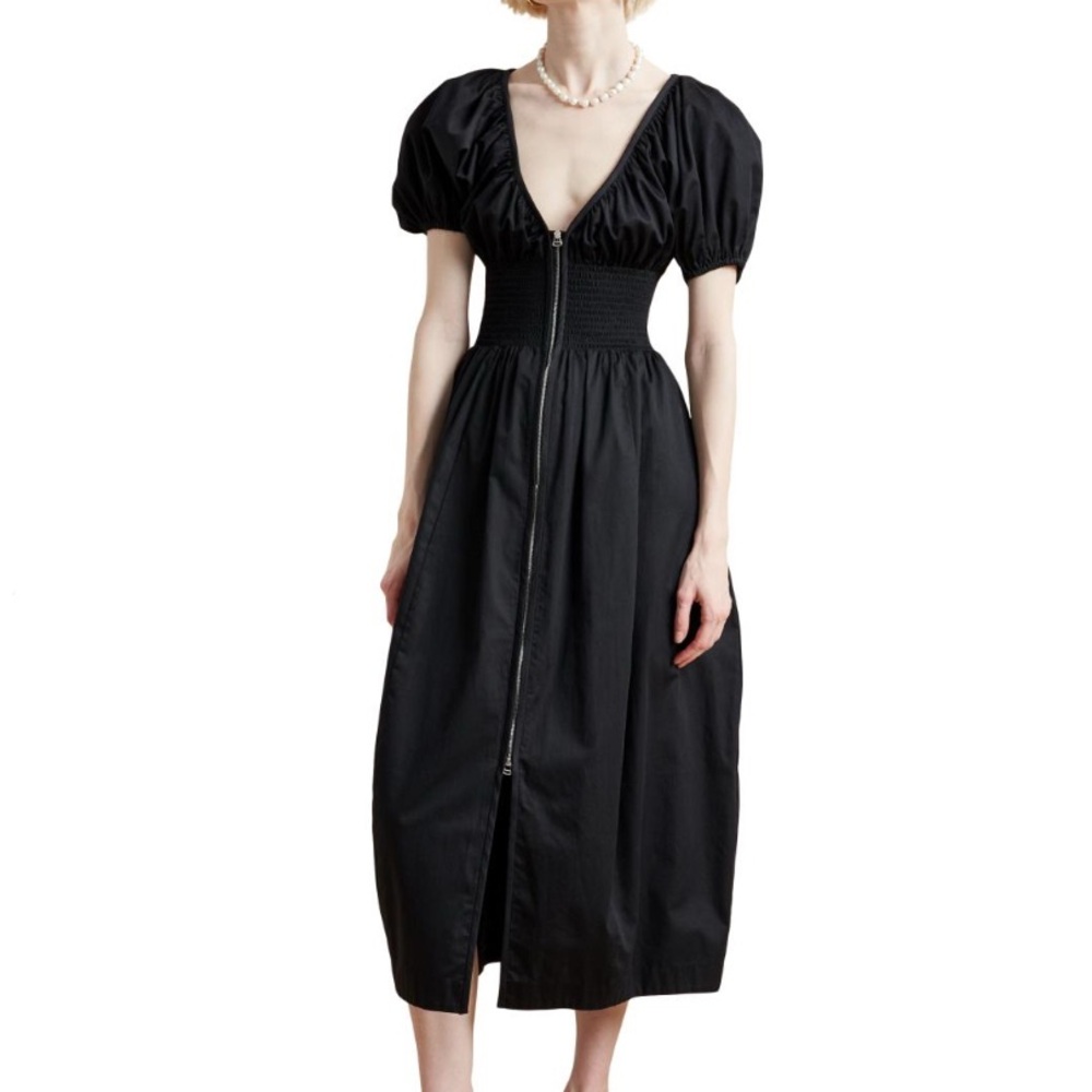 La Ligne Celina Cotton Dress - Black Size M